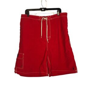 Polo Ralph Lauren Swim Trunks Mens Large Red Summer Beach Pocket Cruise